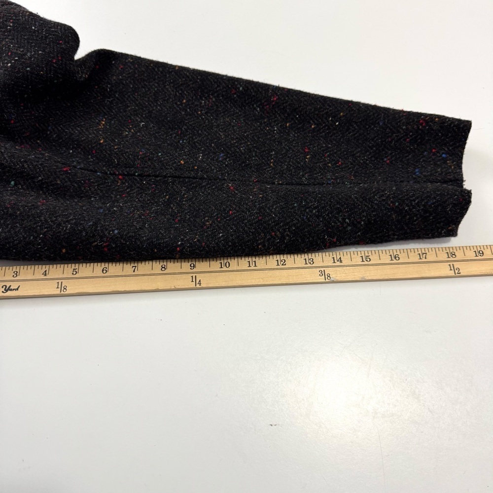 VINTAGE Savannah Women's M Wool Tweed Houndstooth Blazer Jacket Black Speckled - Picture 10 of 10